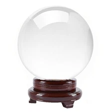 Clear Crystal Ball 8 Inch 200mm Diameter With Wooden Stand
