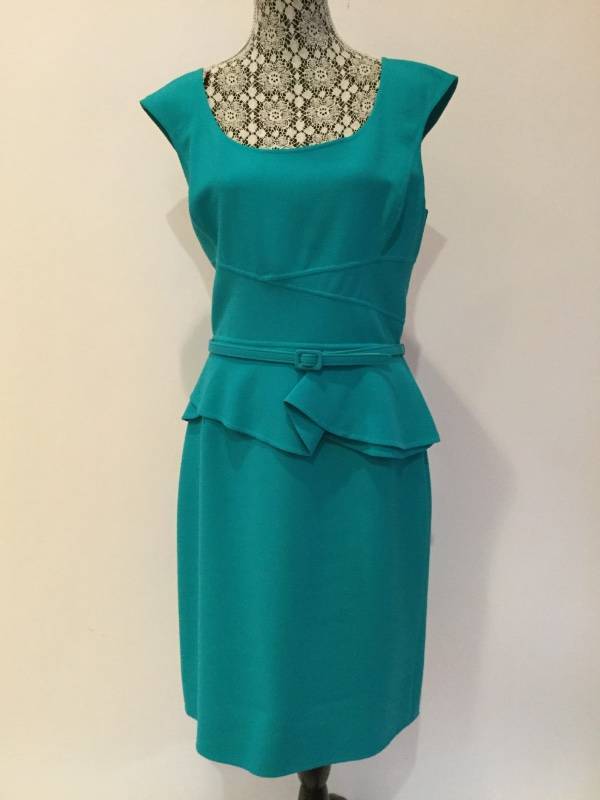 oscar de la renta peplum dress NWT Oscar de la Renta S/S 2009 Green Embellished Silk Taffeta Peplum Dress US 10