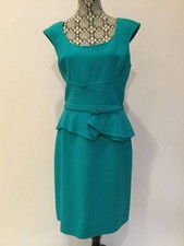 OSCAR DE LA RENTA BELTED WOOL-BLEND PEPLUM DRESS Sz 12 $2990