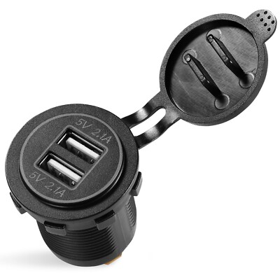 New Dual USB Car Charger Splitter 12-24V Waterproof IP65 for Car/Boat