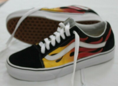 Vans SZ  5 WOMENS 6.5  EUR 36.5 Flame Black/White Skate Shoes SNEAKERS