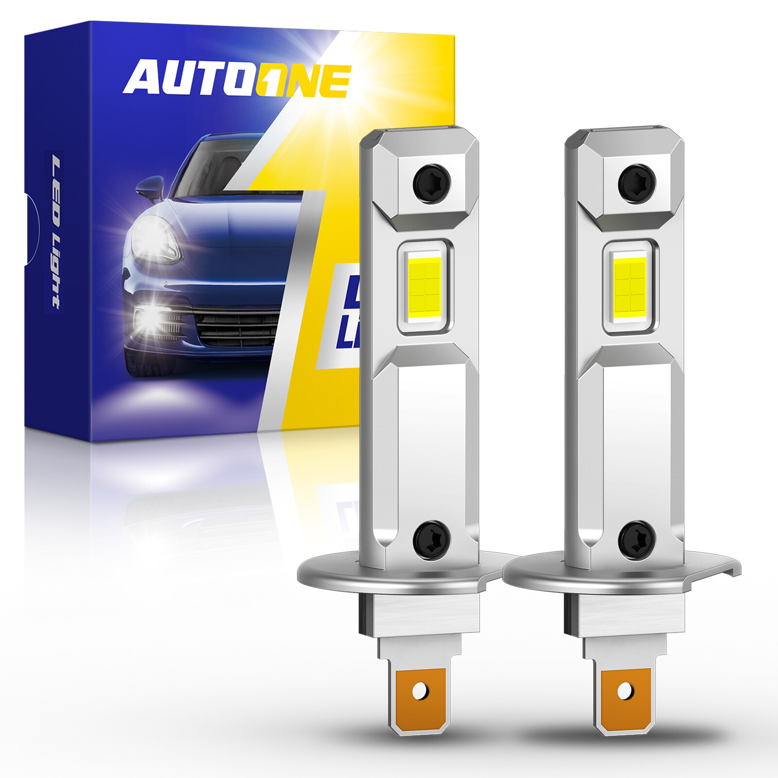 H1 LED Headlight Kit Bulbs High Low Beam 10000K Super White 30000LM Combo 2