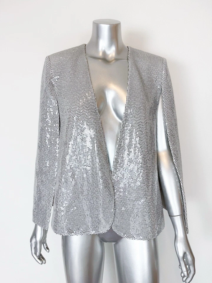 Capa Zara plateada para mujer XS  Foto 2 de 4