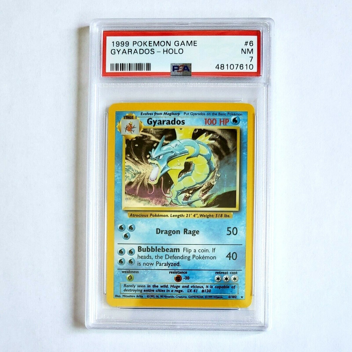 Pokemon PSA 7 Gyarados Holo | 6/102 | Base Set 1999 Game Near Mint