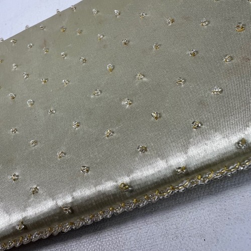 Vintage Beaded Evening Clutch Iridescent Sequins Made Hong Kong Cream - Picture 12 of 20