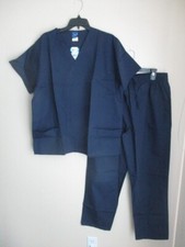 Lot of 2 Medical uniform 2 piece scrub set - V-Neck top Elastic/draw pant XS