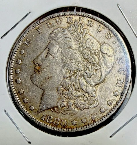 1880 O 80/79 Morgan Dollar 90% Silver US Coin XF+