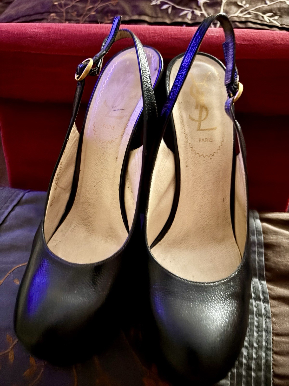 SAINT LAURENT YSL SQUISITE PLATEAU TACCO SLING BACK OTTIME CONDIZIONI MADE IN ITALY 36 5