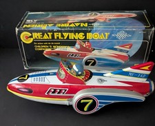 Great Flying Boat  tin friction toy MF-742  & box Collectable working condition.
