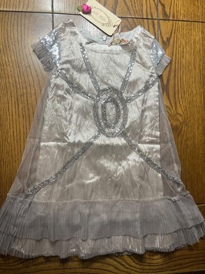 NWT Joyfolie Mia Joy Silver Sequin Olivia Dress Girls Size 3