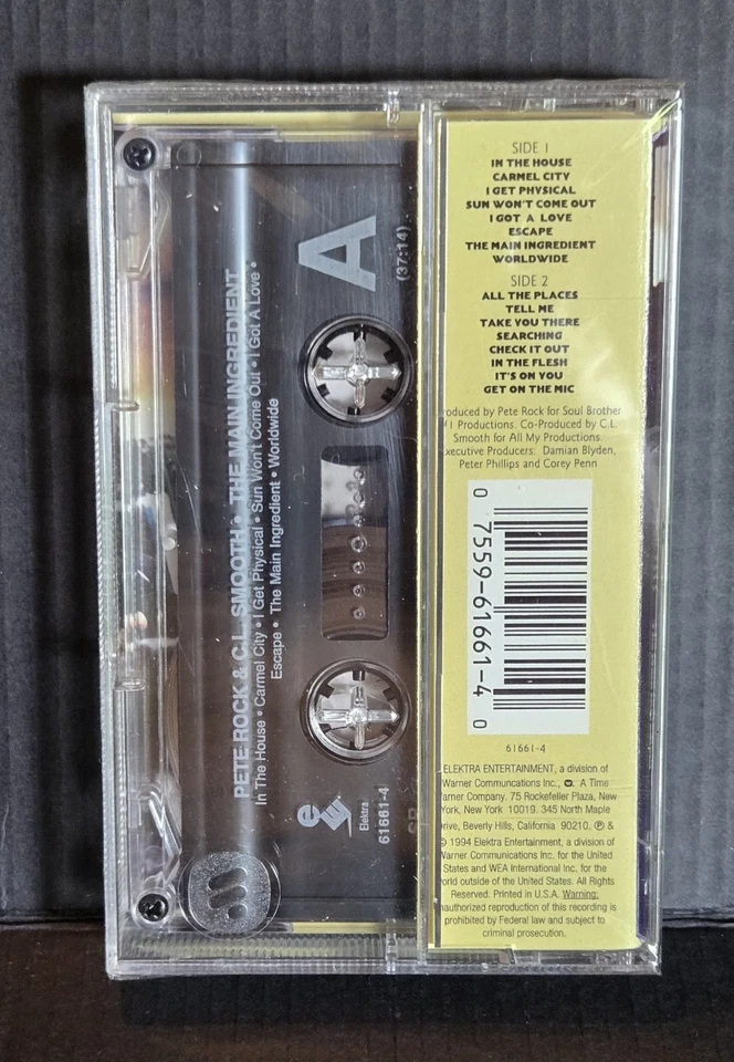 Pete Rock & CL Smooth The Main Ingredient Cassette Tape**Sealed, Brand New** - Image 2 of 2