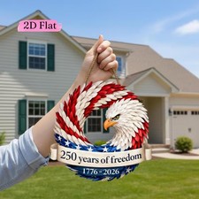 250 Years of Freedom Wreath 1776  2026 America Eagle Patriotic Front Door Decor