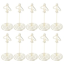 2X(10Pcs Clip Holder, Table Number Name Card Holder Desktop Metal Business1531
