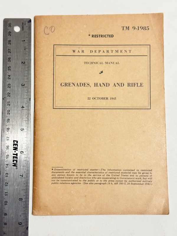 World War Two Grenade Technical Manual - October 1943