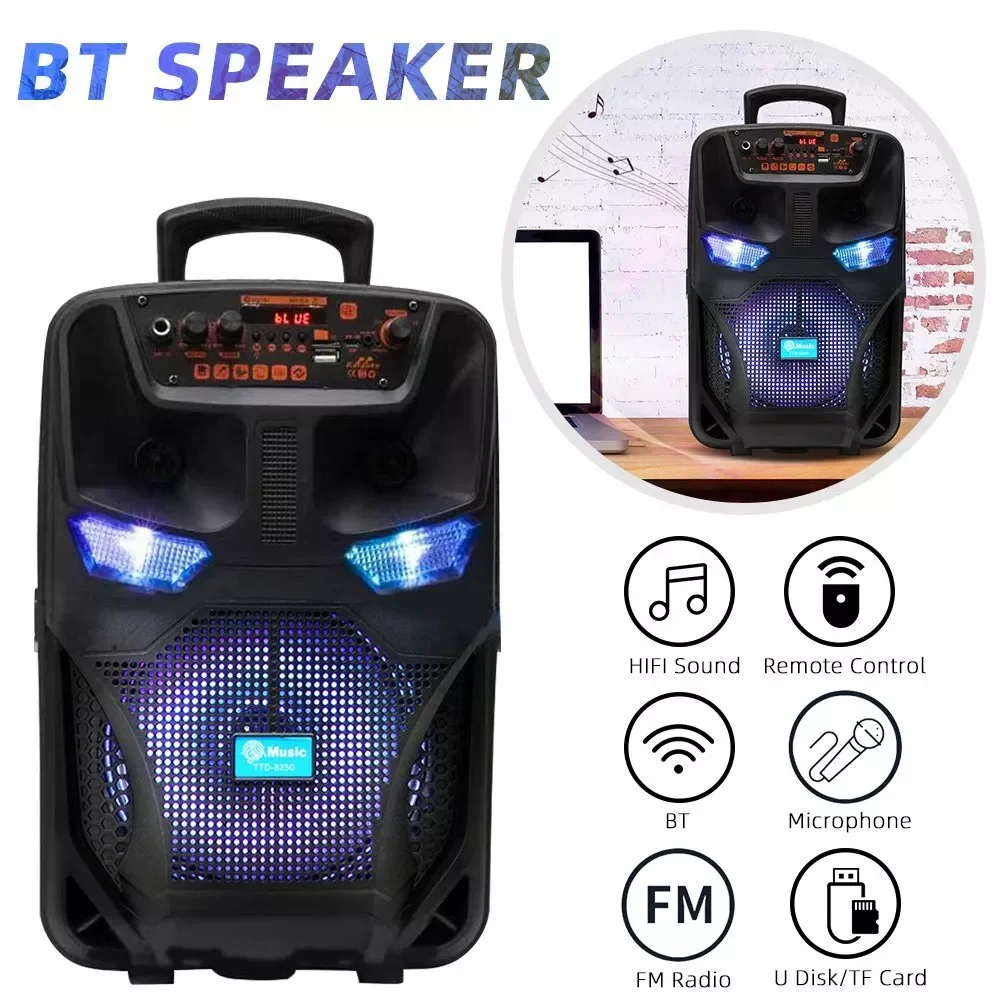 Wireless Bluetooth Boombox Speaker with FM Radio and Rechargeable Battery-image