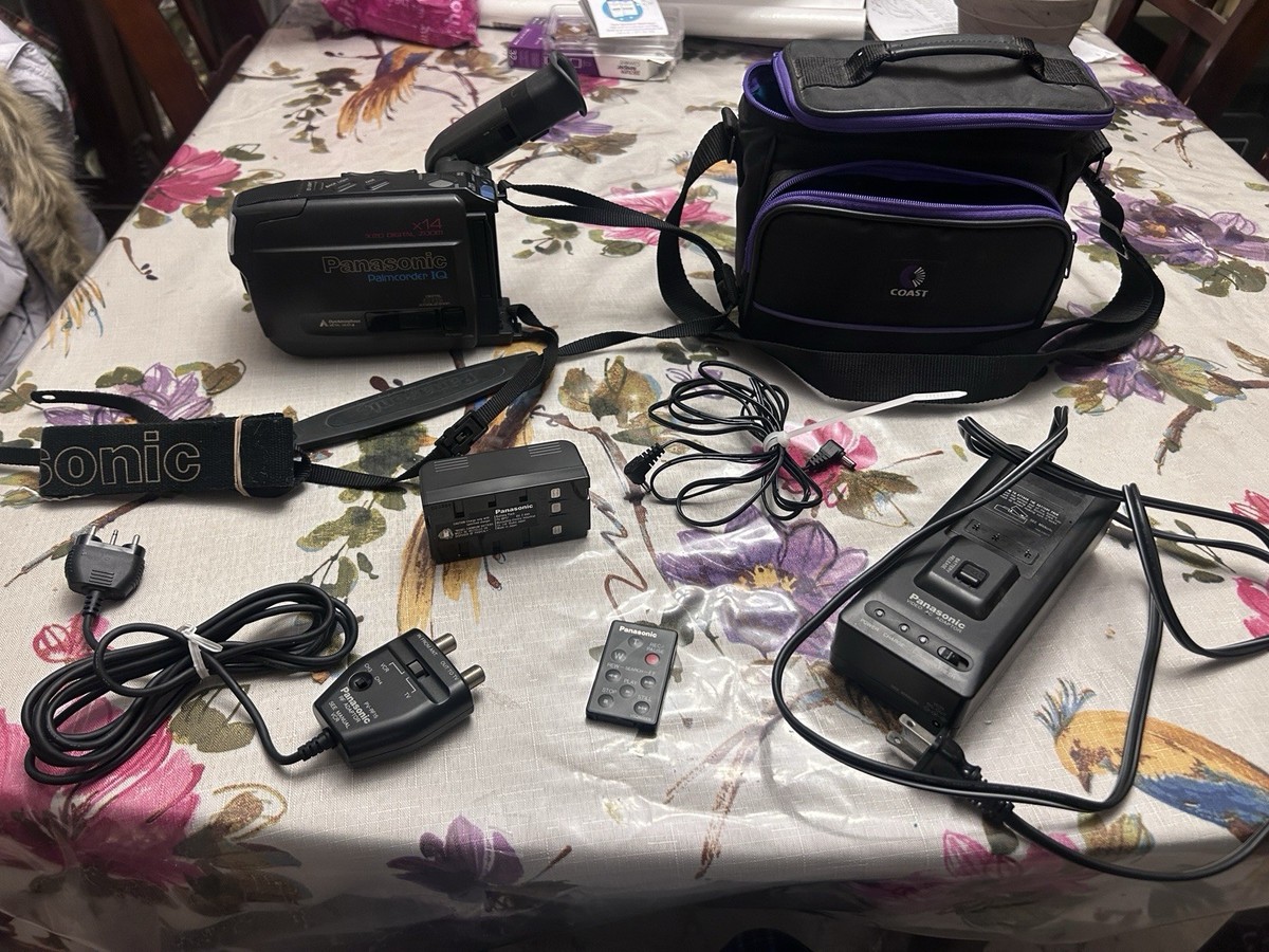 Vintage Panasonic Palmcorder IQ Camcorder VHS-C Charger Cords