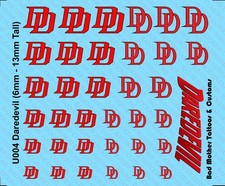 Daredevil Logos Waterslide Decals for action figures 6mm - 13mm Tall