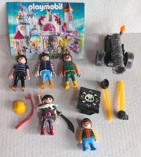 Vintage Playmobil Lot of 5 figures - Pirate w/ accesorries, 1990's logger fig