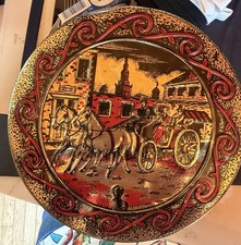 Ancienne calèche tirée par des chevaux en étain gâteau aux fruits ET le contenu de la couture, tube à huile Singer