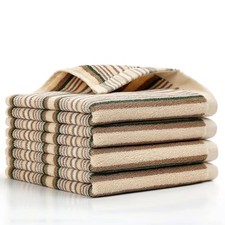 Premium Cotton Kitchen Dish Towels Thick Absorbent Hanging Loop 16x26 Inch 4 PCS