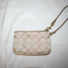 Vintage Coach Monogram C Print Cream Gold Har...
