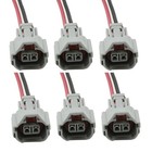 6X Female Fuel Injector Connector Plug Pigtail For Toyota Audi Denso Nissan Kia