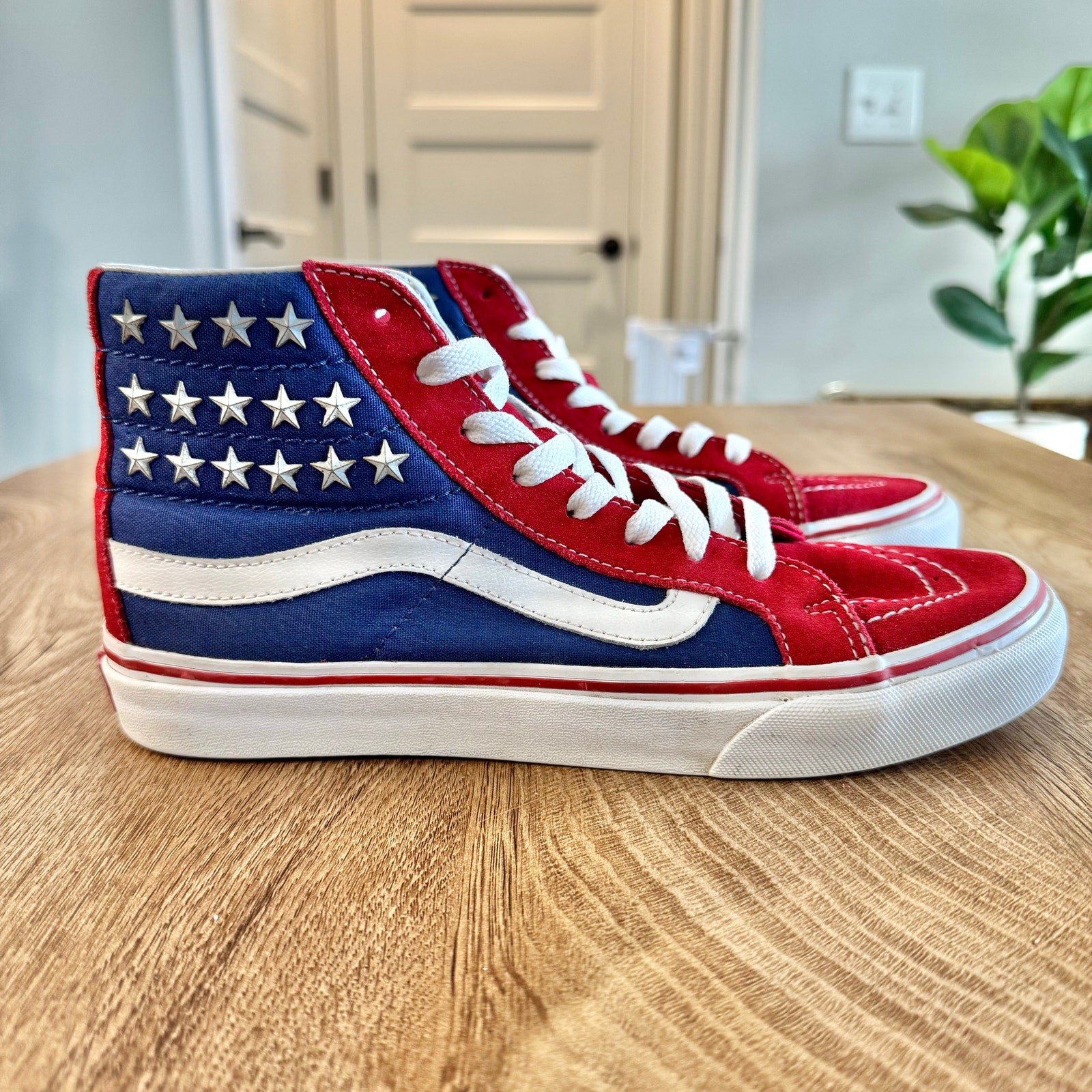 Vans | High Top American Flag Studded Stars | Women’s Size 7.5 or Men’s Size 6