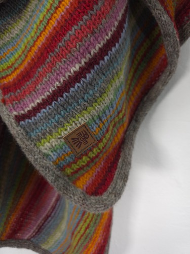 Pachamama Seville Wrap One Size Bright Colourful Stripes Wool Hand Knitted Shawl - Picture 4 of 10