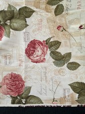 "Preciosas rosas de algodón APJ París Torre Eiffel La Vie en Rose 44"" de ancho por 48"" de alto"