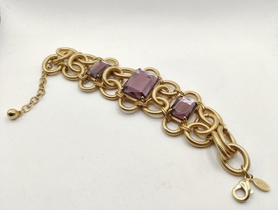 Nolan Miller Gold Tone Bracelet with Purple Gemstones