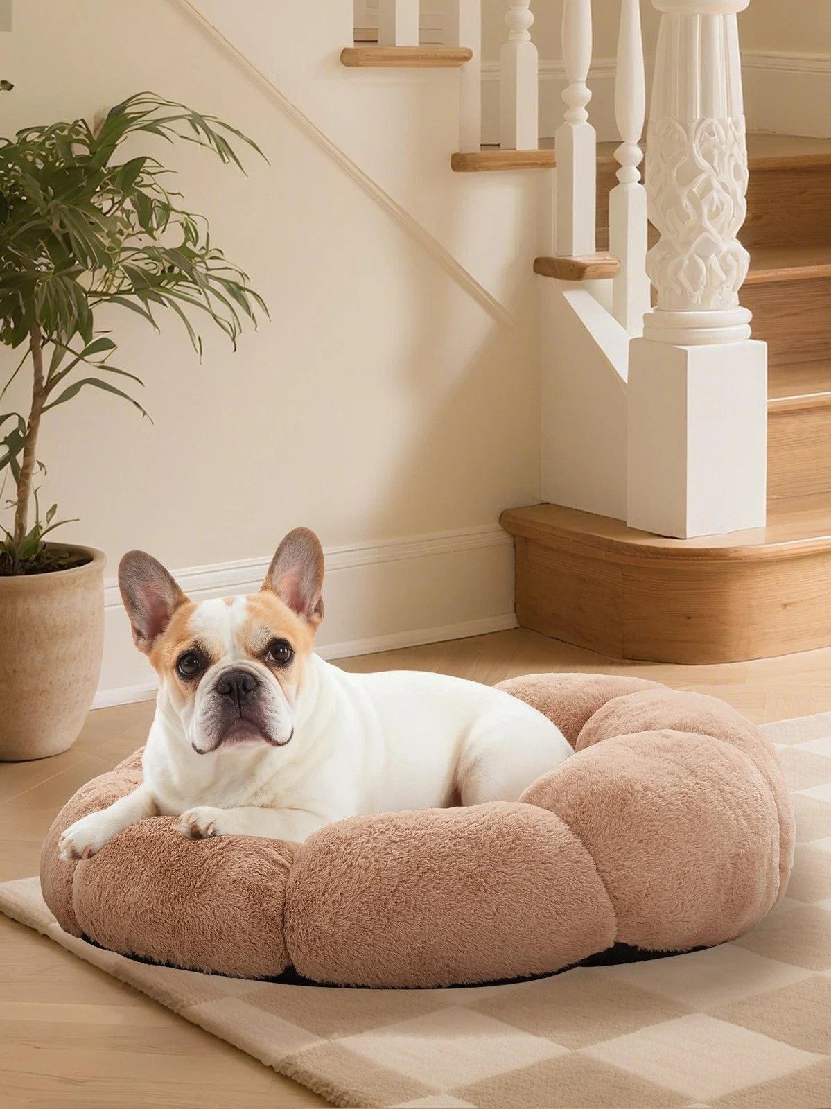 20 inches Calming Donut Dog & Cat Bed for Small Pets, Warming Comfort Fluffy ...