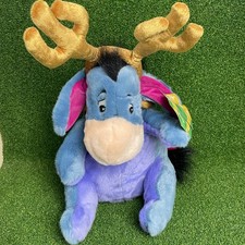 Disney Store Exclusive Christmas Eeyore Reindeer Plush Antlers