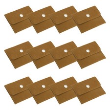 12Pcs 4x3 Inch Jewelry Pouches Velvet with Snap Button for Rings Yellow