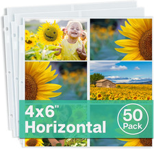 Photo Album Refill Pages 12X12 4X6 Mixed Layout , 25 Pack Holds 250 Pi