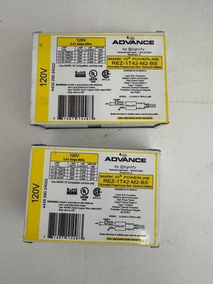2 Pieces Advance Mark 10 REZ-1T42-M2-BS 120V Dimmable Programmed Start Ballast