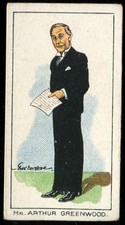 Tobacco Card, Carreras, NOTABLE MPs, Standard, 1929, Arthur Greenwood, #50