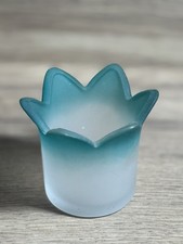 PartyLite Teelichthalter Glas Türkis Mattgla...