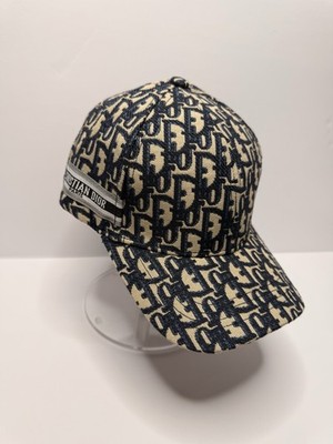 Dior Monogram Logo Cotton Canvas Baseball Cap Hat