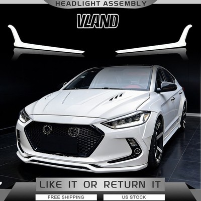 VLAND FULL LED Headlights For 2017-2018 Hyundai Elantra W/Animation Assembly Set