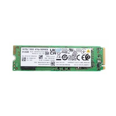 Intel 670p 512GB PCIe NVMe M.2 2280 SSDPEKNU512GZ Intern SSD Grün Gebraucht