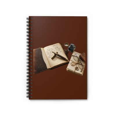 Vintage Writing Still Life Notebook | Spiral Ruled Journal