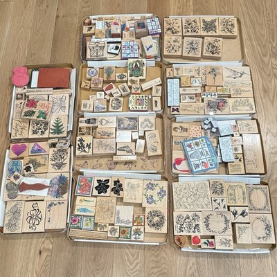 HUGE RUBBER STAMP LOT Floral Spring Summer Fishing Birds Flower Women PSX & MORE