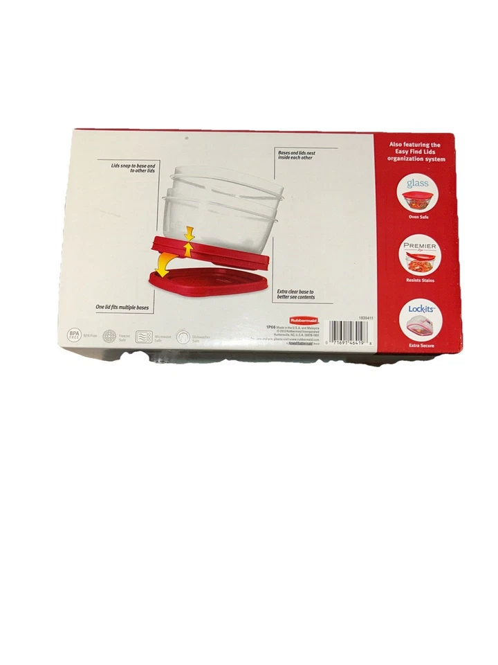 NEW (28 PC)  Glass RUBBERMAID FOOD STORAGE CONTAINERS SET W/EASY FIND LIDS Glass - Image 3 of 3
