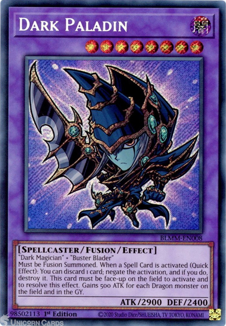 BLMM-EN008 Dark Paladin : Secret Rare 1st Edition Mint YuGiOh Card