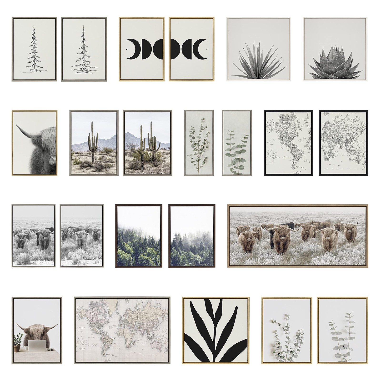 Sylvie Modern Color Block Stacks Framed Canvas Wall Art by The Creative Bunch...