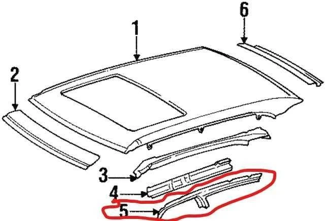 Barra lateral izquierda riel de marco de techo 1406371547 se adapta a 92-99 Mercedes W140 SWB NUEVO Foto 2 de 4