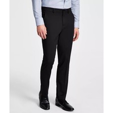 Kenneth Cole Reaction Men's Black Techni-Cole Slim Fit Dress Pants Size 30W 30L