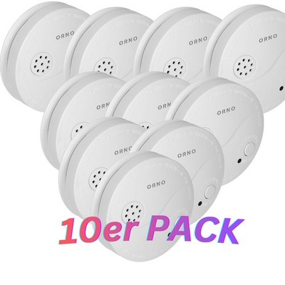 10x Rauchmelder mit 9V Batterie Feuermelder-Set 10 Jahres Sensor 85dB EN 14604