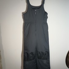 LL Bean kids Cold Buster snow Bibs black Size 14