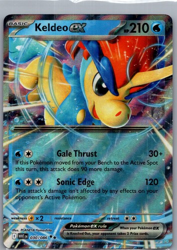 Keldeo ex 030/086 Holo Double Rare White Flare Pokemon Near Mint